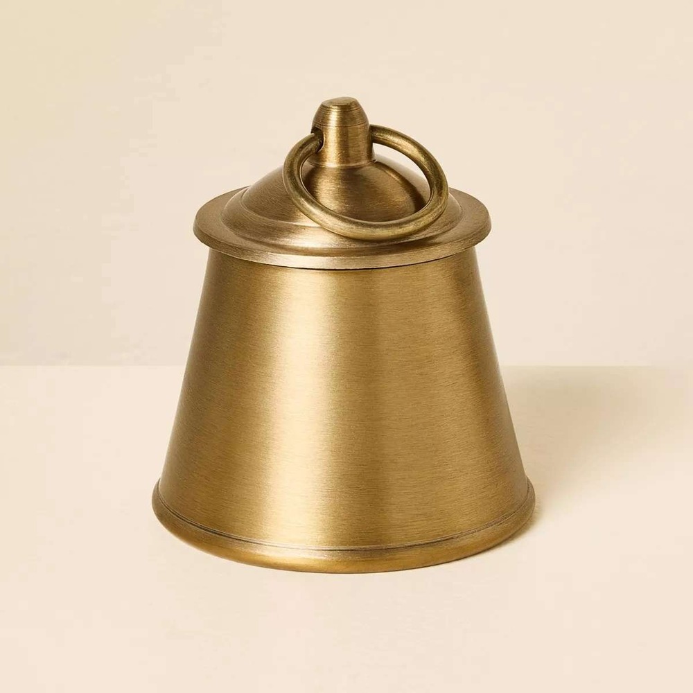 Small Brass Fireside Spruce Bell Candle – Hearth & Hand Magnolia Christmas 2025
